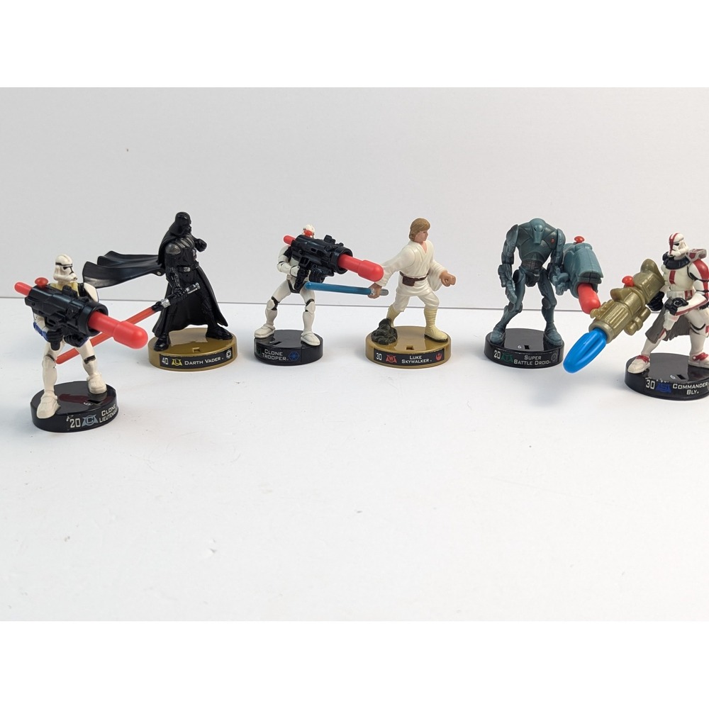Star Wars Attacktix Figure‎ Lot Darth Vader Luke Clone Troopers Battle Droid